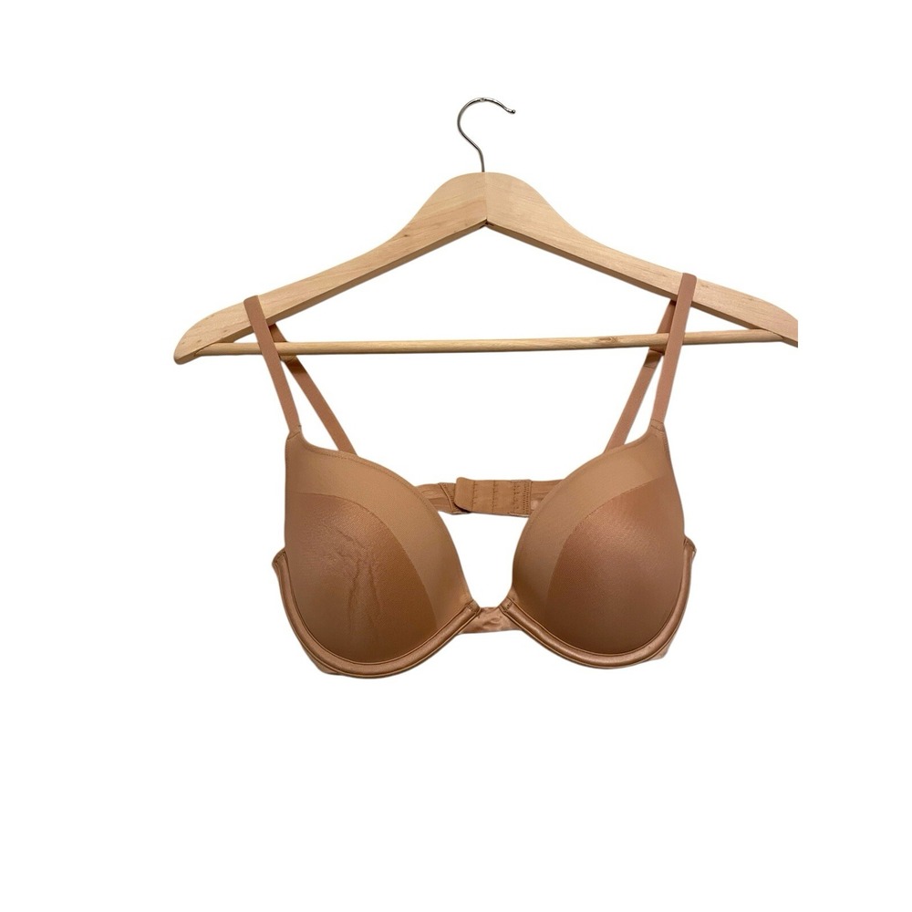 Wacoal Push-up Bra Size 32D Beige Padded Plunge Underwire Adjustable